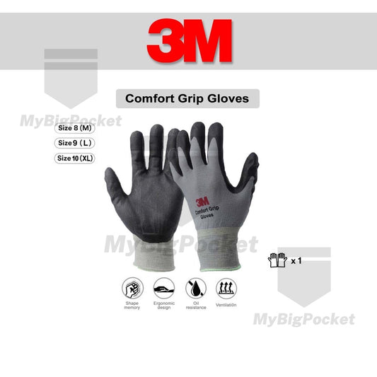 3M™ Comfort Grip Gloves General Use - Grey in Size M & L & XL