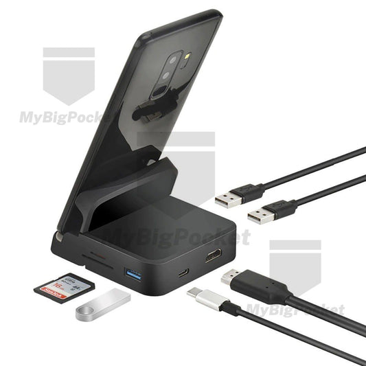 8-in-1 USB-C Docking Station HDMI RJ45 USB3.0 TF/SD Reader 3.5mm & 15w PD Fast Charging | Samsung Dex